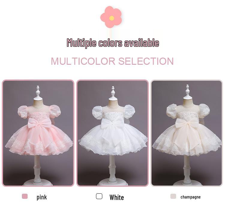 Popular Baby Girls' First Birthday & Wedding Flower Princess Dress for Piano Performance