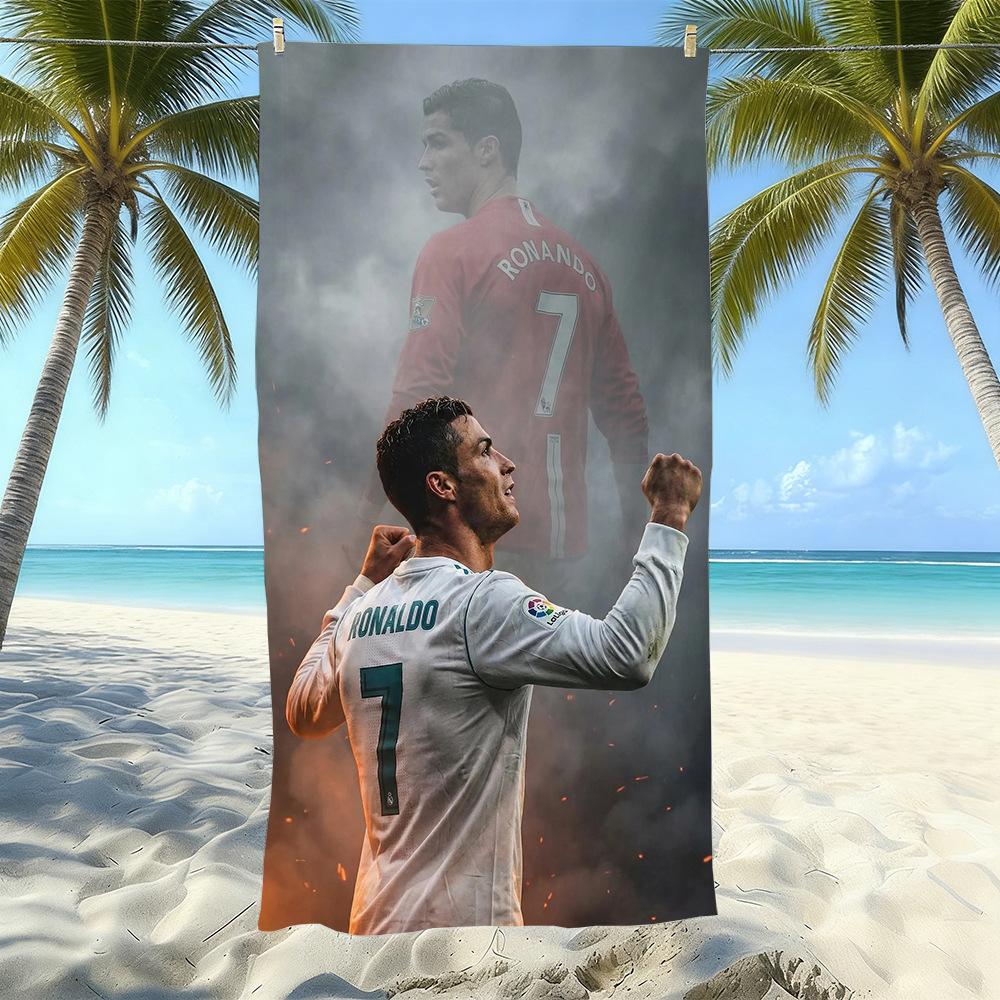 Asciugamano da Spiaggia in Microfibra Stampato Sport Calcio Asciugatura Rapida Morbido Assorbente Asciugamano da Bagno per la Costa
