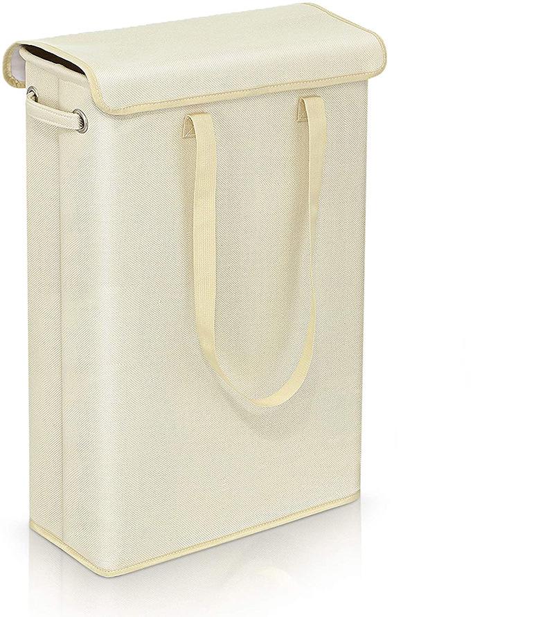 "Foldable 45L Narrow Laundry Basket for Bedroom Storage"