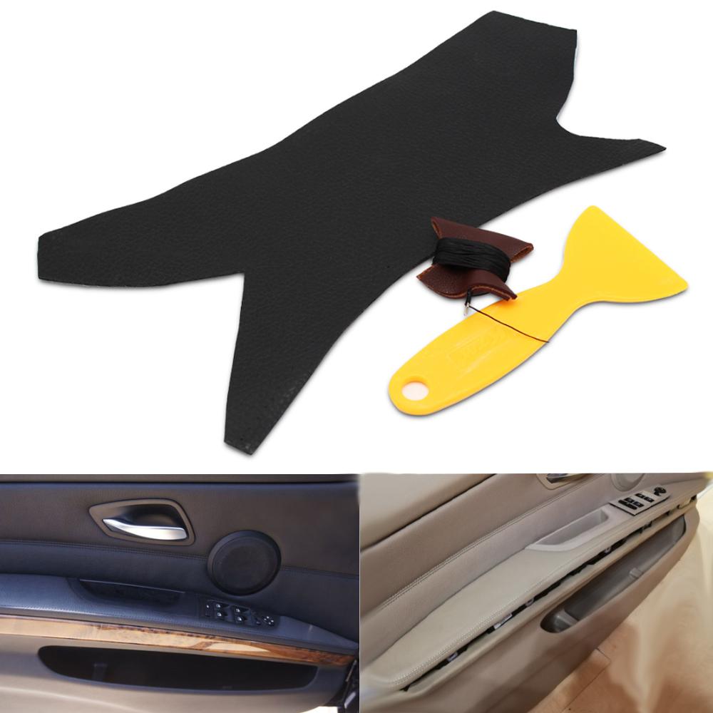 

Чехол для внутренней дверной ручки автомобиля, кожаная дверная панель из микрофибры, ручка, накладка для BMW 3 серии E90 325 330 318