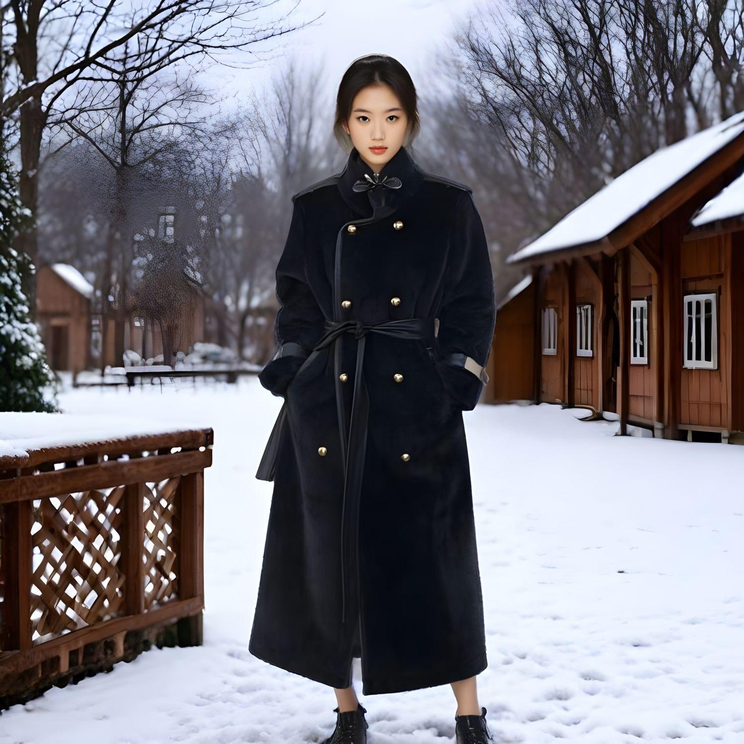 

Роскошное пальто высокого класса для женской зимы, новое, из искусственного меха, интегрированное, в стиле королевской сестры, пальто из искусственного меха M 90-118 чёрный