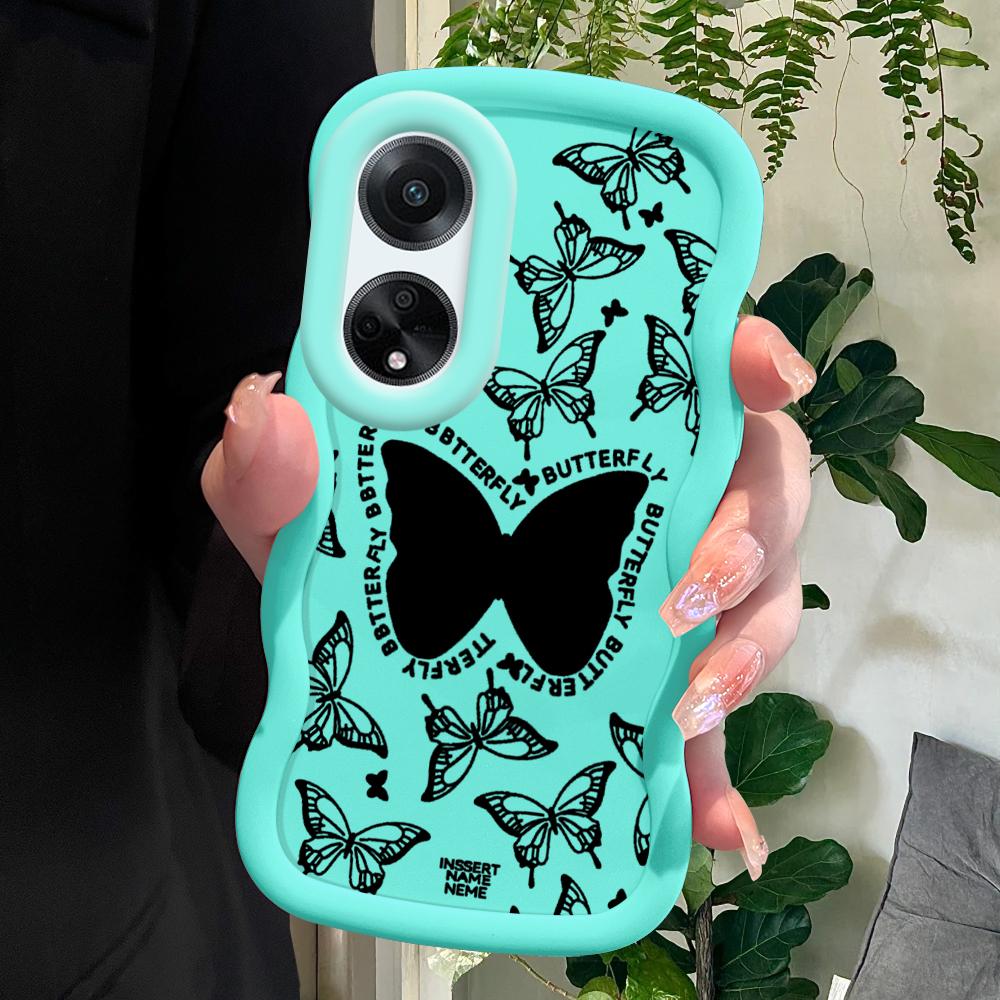 

Окрашенный узор Big Wave Edge Мягкий силиконовый материал Macaron чехол для телефона противоударный защитный резиновый чехол для OPPO Reno Realme Realme 12 5G синий