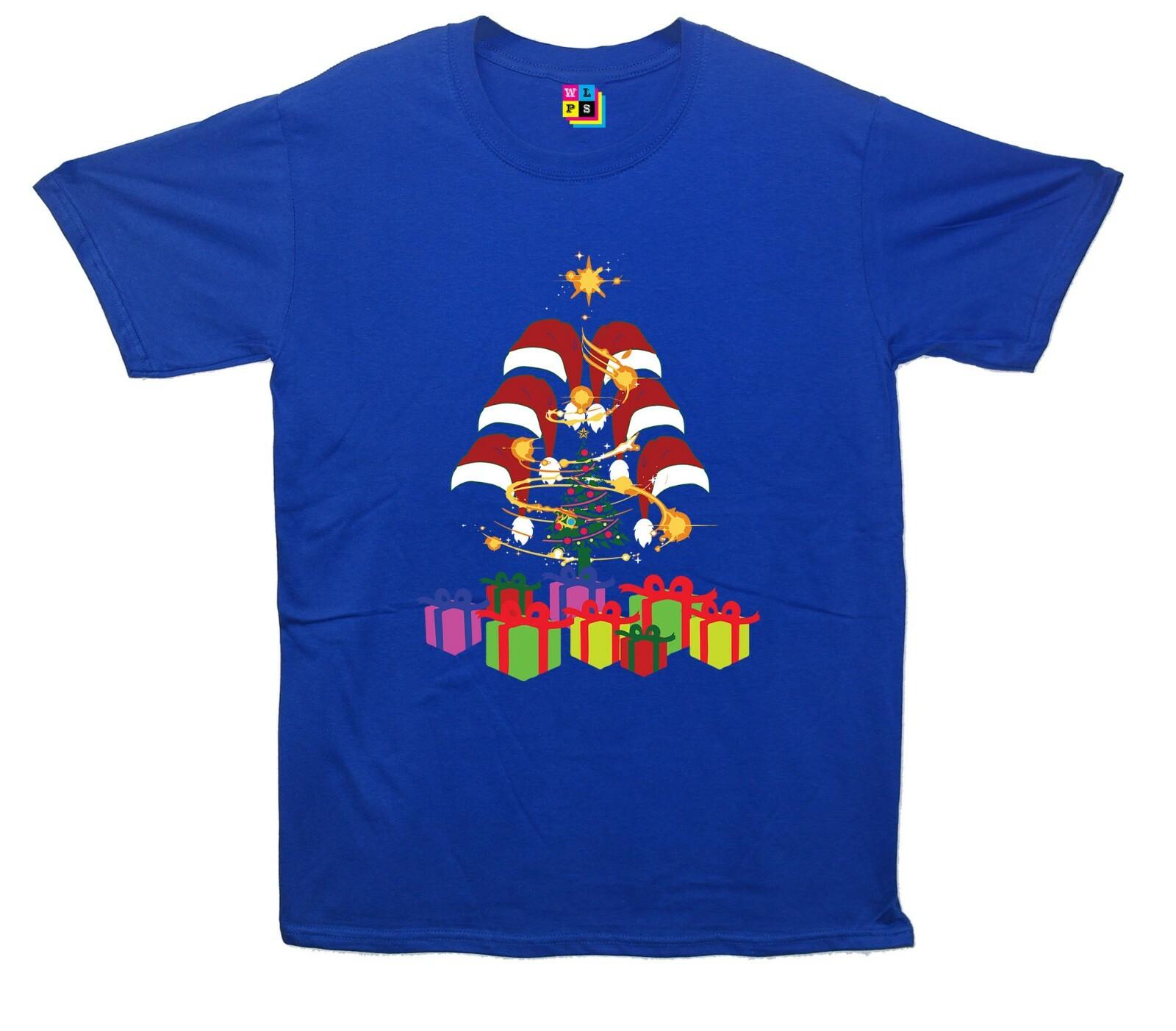 

Christmas Presents, Santa Hats & Tree Printed T-Shirt 5XL різнокольоровий