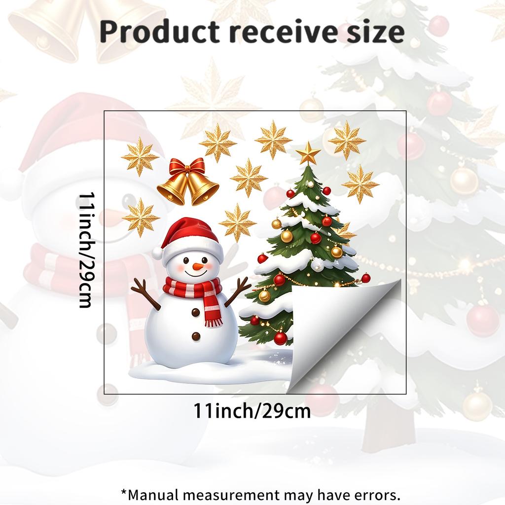 Snowman Combined with Christmas Tree Pattern Decoration Stickers for The Windows of The Living Room and Bedroom