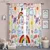 Rainbow Color Stripes Curtains for Boys and Girls, Three-Dimensional Printing Curtains, Kitchen and Living Room Decoration
