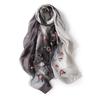 Used Embroidered Shawl Large Scarf Silk Large Scarf Women's Flower Spring/Summer Elegant Scarf Fashionable Sea Scarf Travel Ultra-thin Sun Protection
