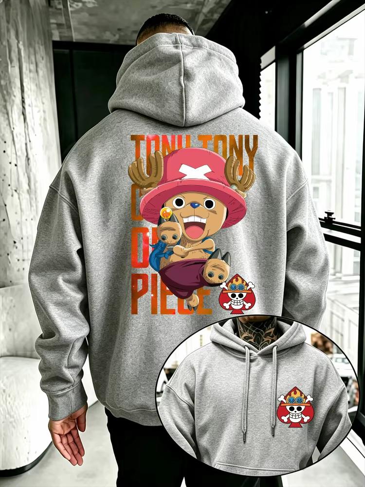 Herren Kapuzenpullover One Piece Tony Tony Chopper Aufdruck Hohe Qualität Warm Herbst Winter Sweatshirt