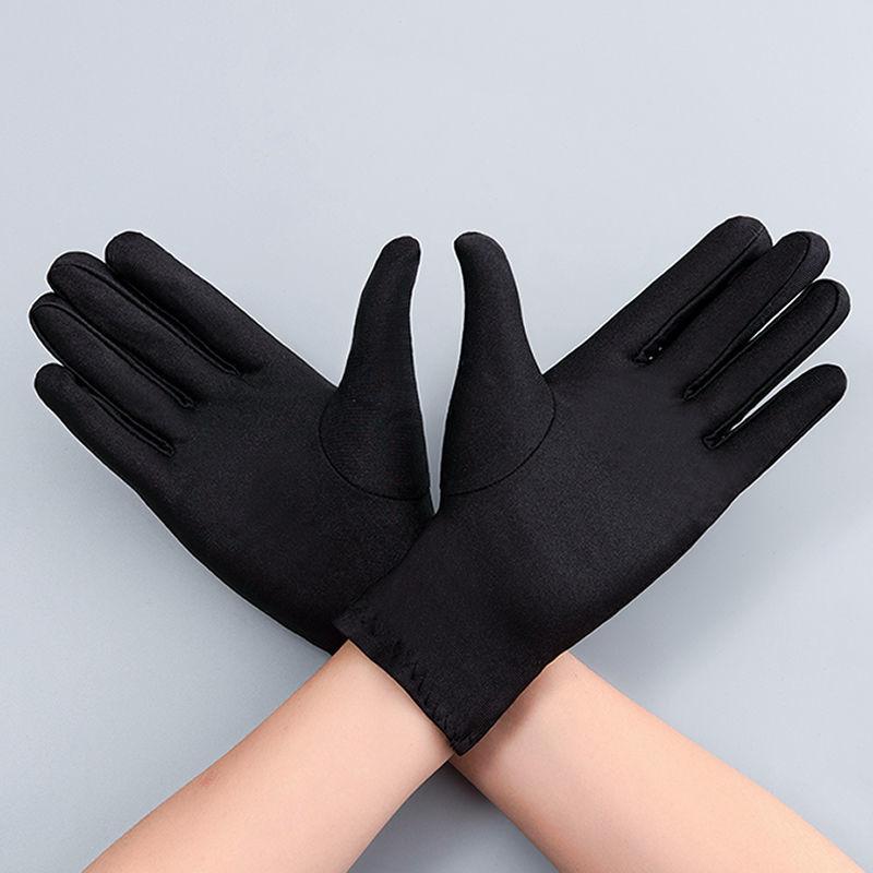 Men's Spring and Autumn Thin Breathable Sunscreen Work Gloves High Elastic Elastane Jewelry Etiquette Stage General Gloves