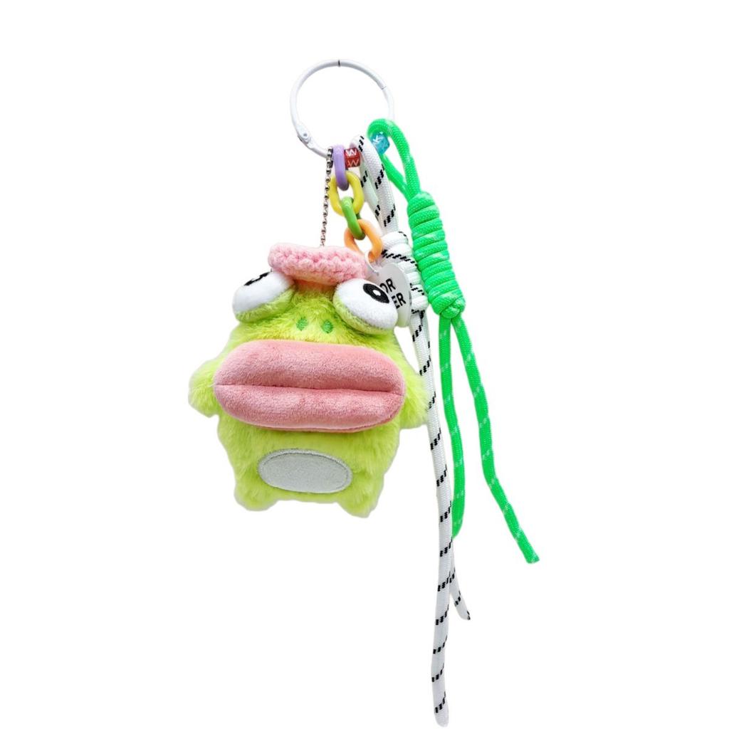Cartoon Ugly Cute Frog Pendant Doll Funny Big Eyes Sausage Mouth Frog Bag Pendant Keychain