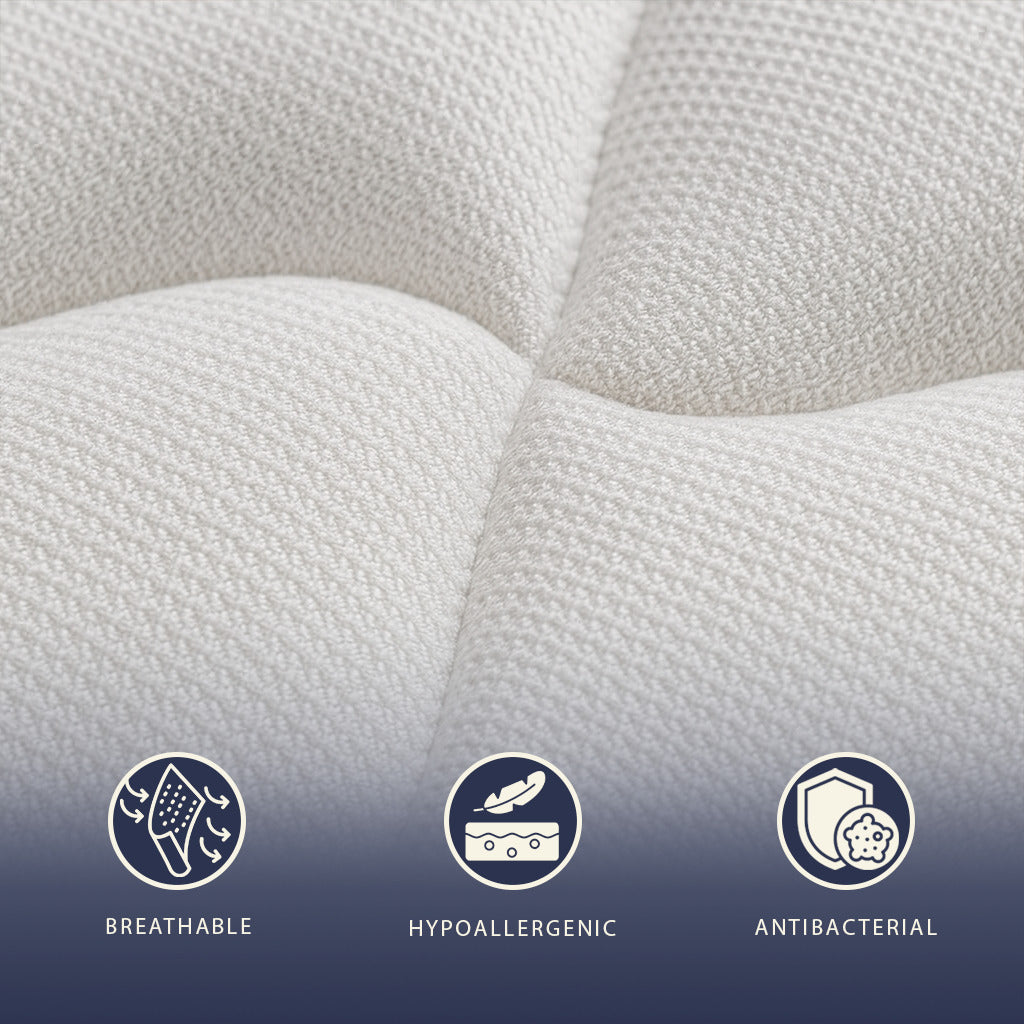 The White Stone Fire Retardant Memory Foam Mattress Height 20 Cm | | Hypoallergenic and Antibacterial Cover