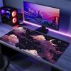 Gaming Mouse Pad Purple Cloud Starry Moon Sky Large Desk Mat Non Slip Rubber Lock Edge Extended Keyboard Computer Laptop Office