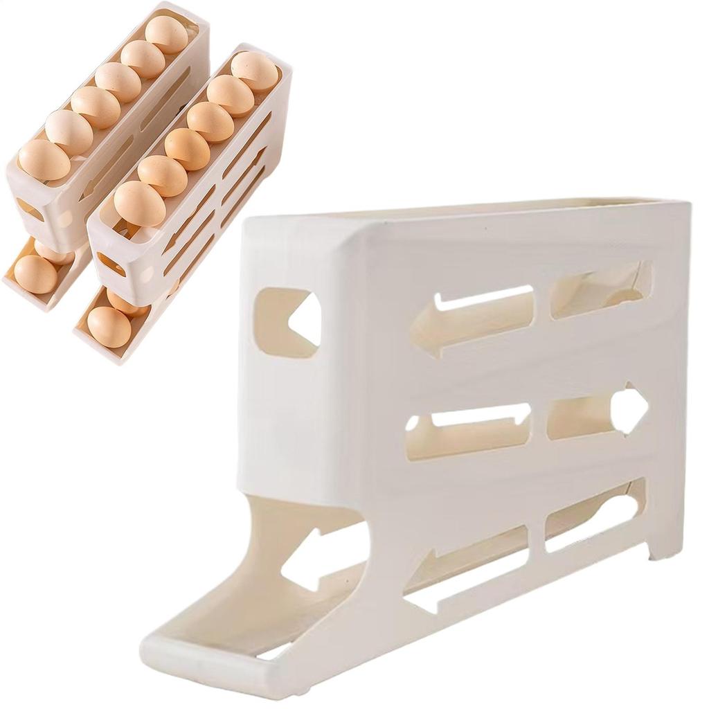 4 Layer Automatic Egg Roller Egg Holder Kitchen Dedicated Egg Roller Rack Space Saving Large Capacity Egg Organiser Egg Boxes