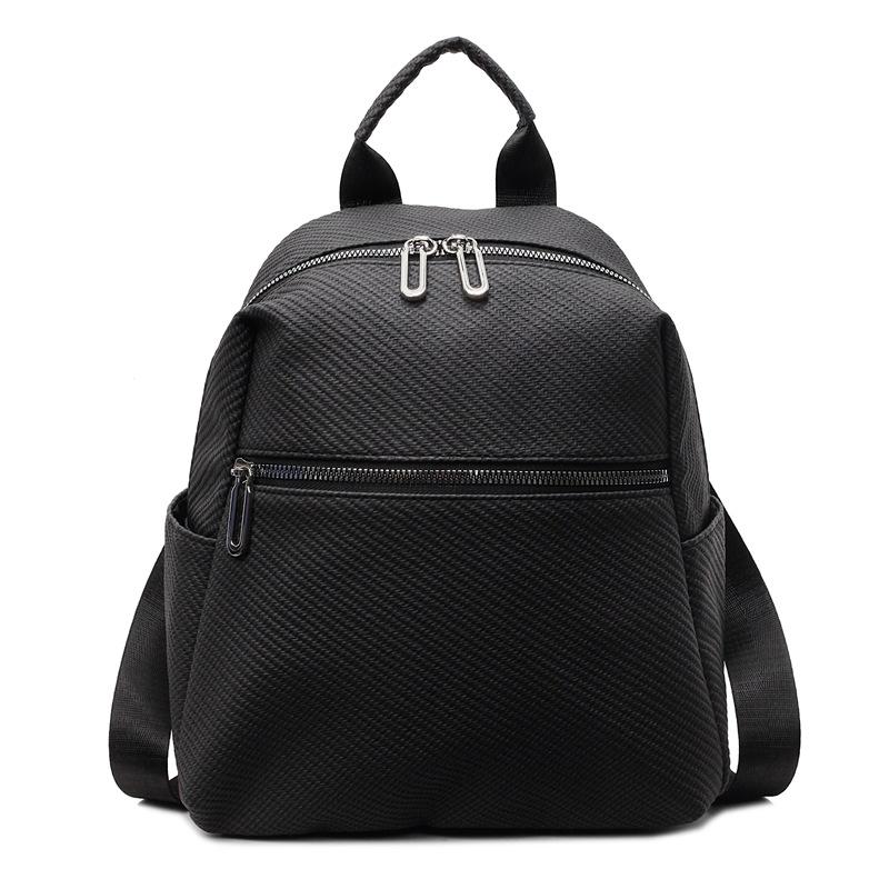 

Женский рюкзак из мягкой кожи 2025 новый корейская версия универсальный простой дорожный маленький рюкзак однотонный универсальная дорожная сумка чёрный