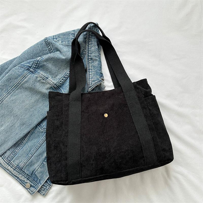 Large Capacity Canvas Tote Bag For Women Stylish Handbag With Multiple Pockets For School And Work