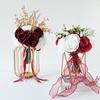 Buquês de Casamento para Noiva Madrinha Flor de Rosa Artificial Seda Sintética Buquê de Noiva para Casamento Cerimônia de Formatura Homecoming Decoração de Aniversário