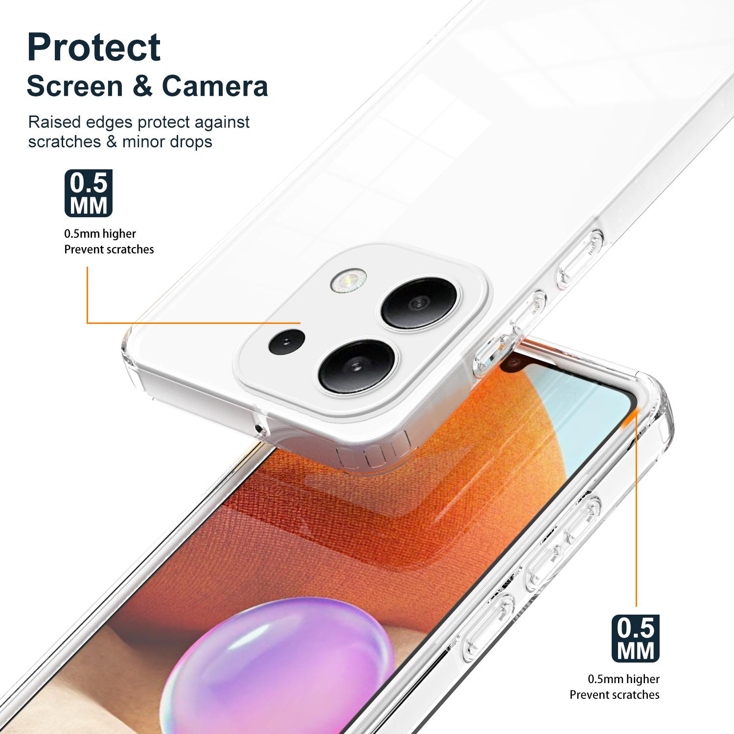 

For Xiaomi Redmi Note 13 4G Shockproof Case TPU+PC Clear Phone Cover White