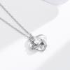 S925 Silver Four-Leaf Clover Necklace, Simple & Elegant Eternity Star, Full Zircon Pendant Clavicle Chain