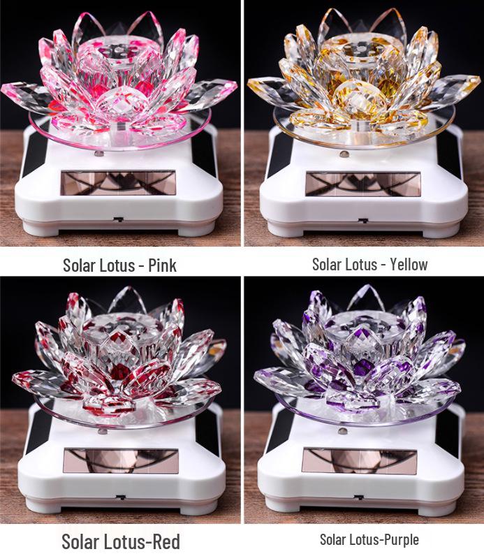Solar-Powered Rotating Lotus Car Perfume Ornament