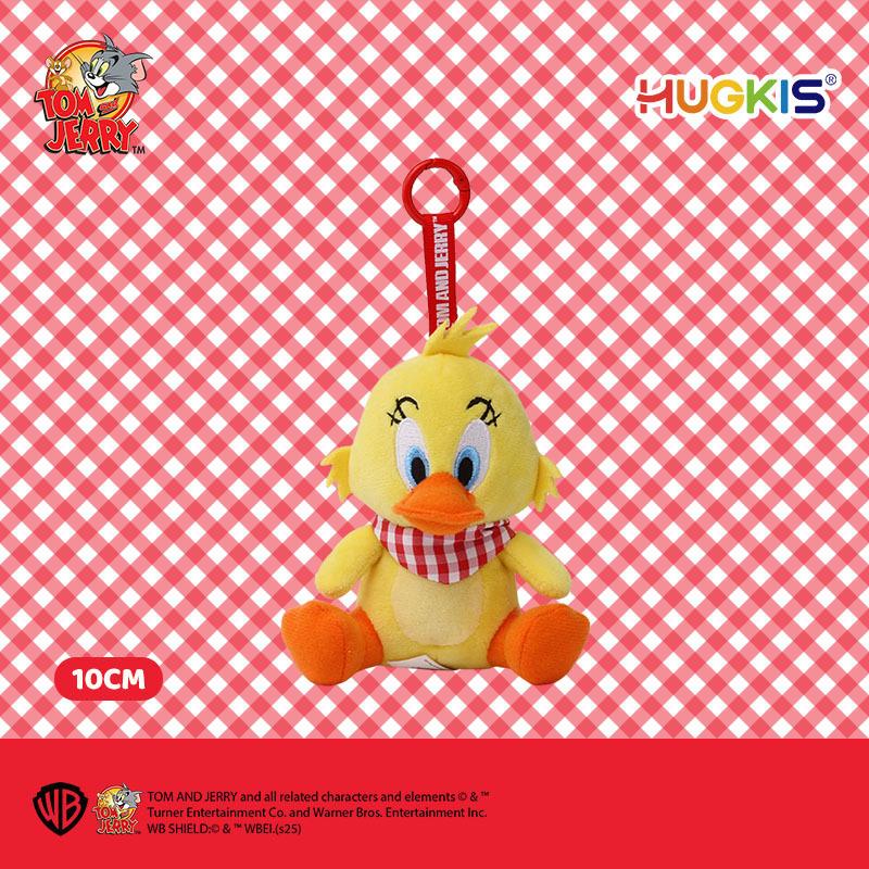 Tom and Jerry Plaid Plush Keychain: Cute Tom Cat & Jerry Mouse Charm