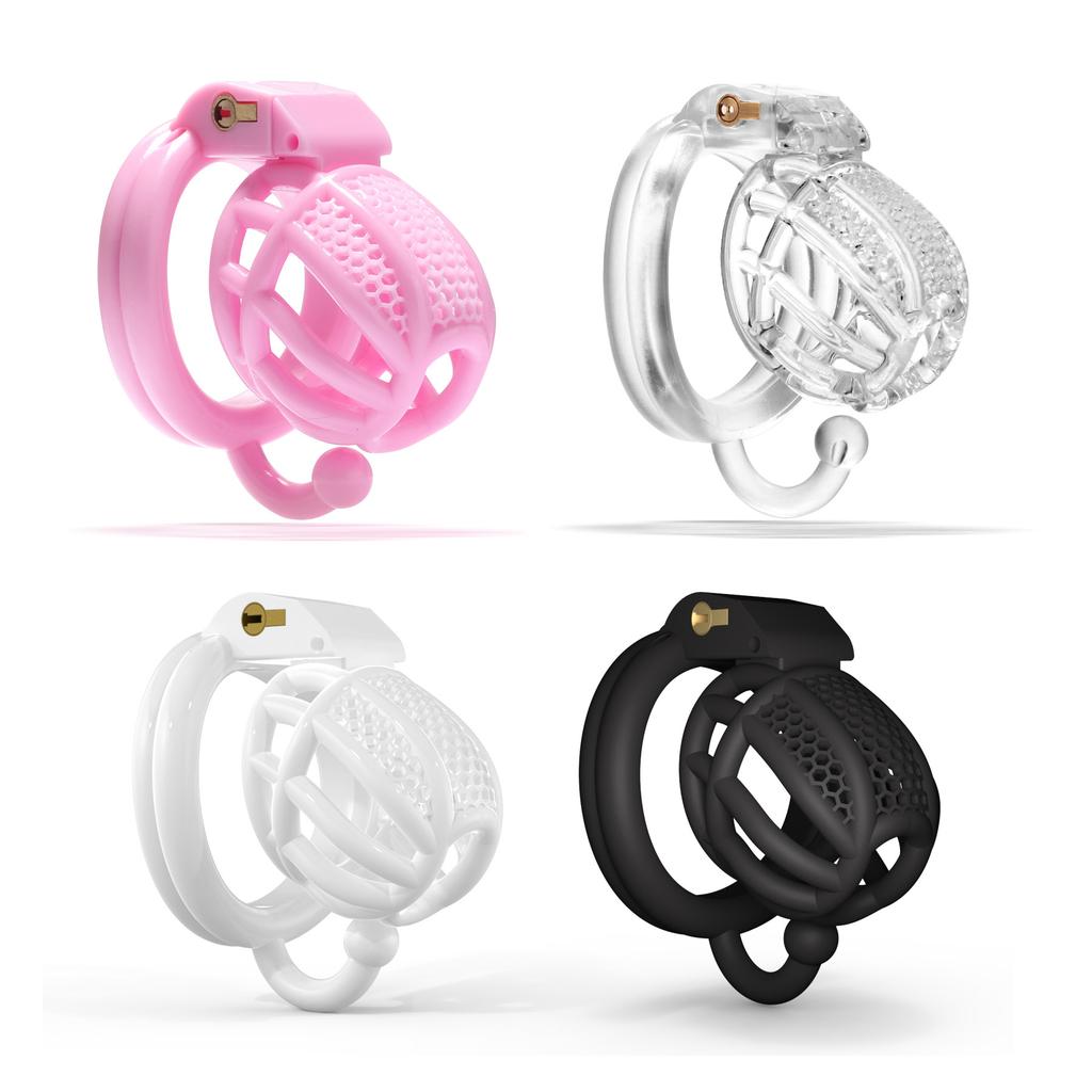 With Hook Male Chastity Cage Penis Device CBT Slave Gay with 4 Size Arc Penis Rings,Men Cuckold Lockdown Cage Restraint