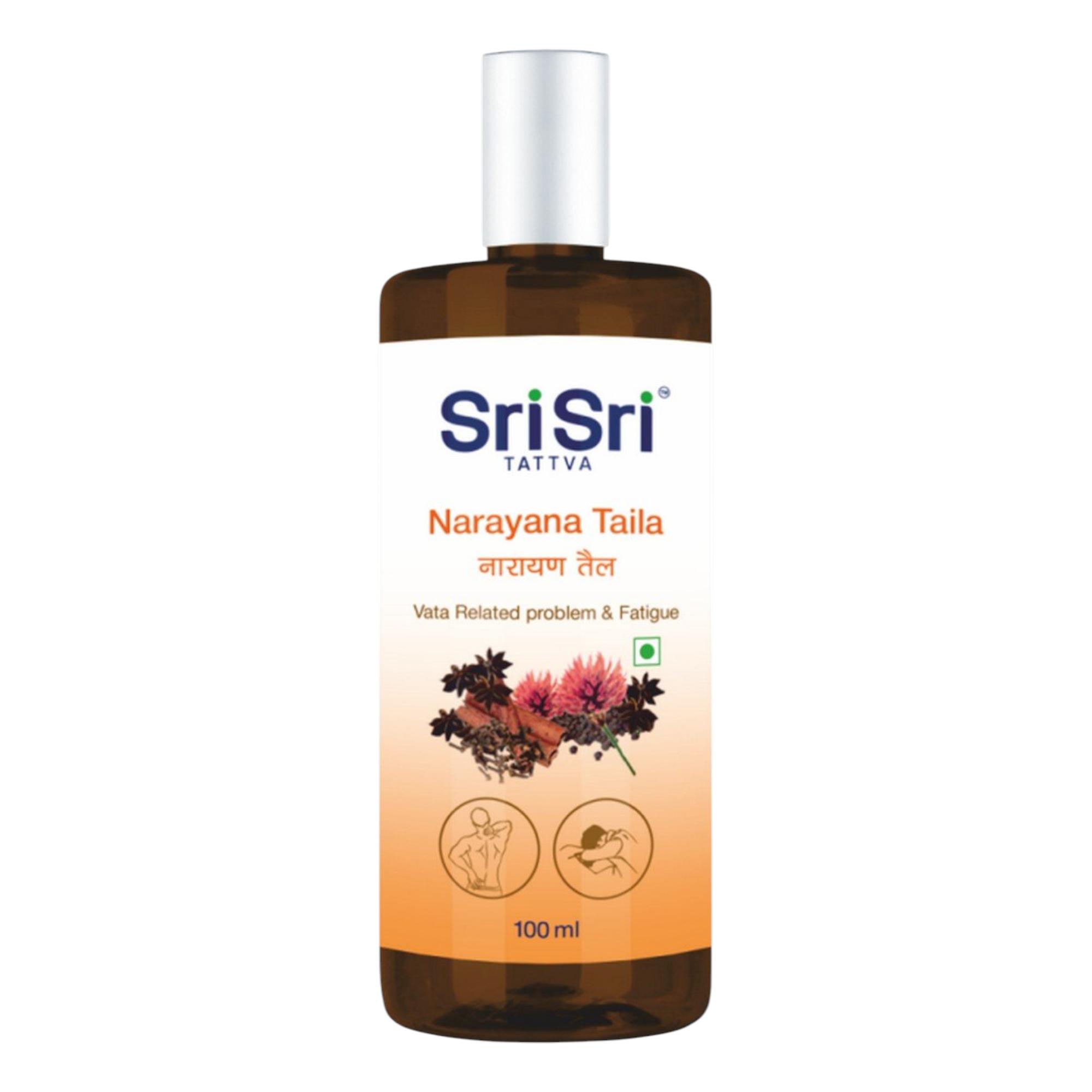 Sri Sri TATTVA Narayana Taila 100ml Ayurvedic Massage Oil for Muscle and Joint Pain Relief