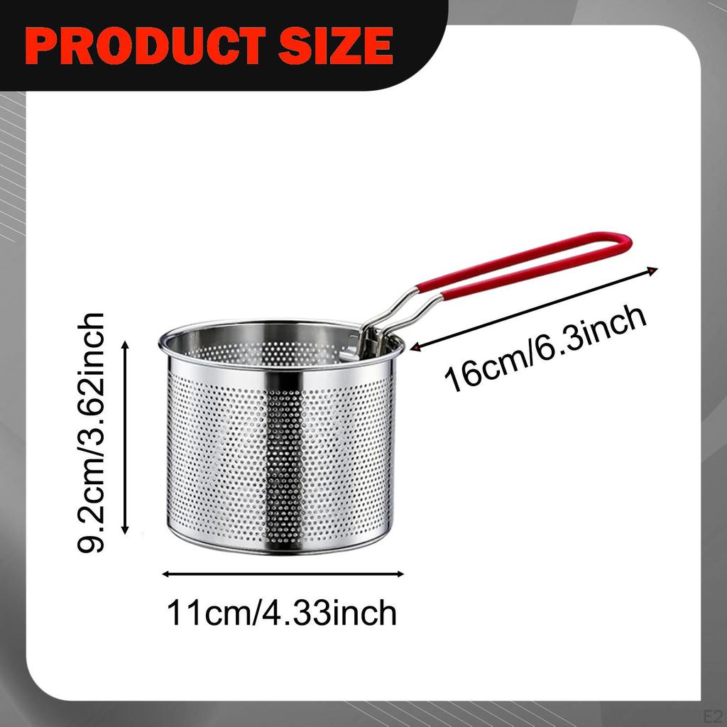 Deep Fryer Basket Food Dumpling Strainer Multipurpose with Handle Noodle for Draining