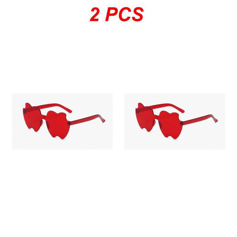 2/4/6PCS Eyewear Frameless Clear Lens Colorful Funny Gafas De Sol Shades Polarized Rimless Jelly Color Personality For Women Men