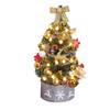 Desktop Non-Shedding Gold & Red Mini Christmas Tree Ornament Set