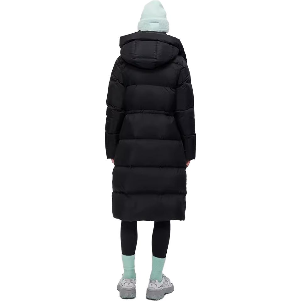 Fila Fusion Uniform Sports Lifestyle Collection 2023 Winter Fashion Warm Windproof Long Hooded Down Jacket Women outerwear Black T11W345904FBK