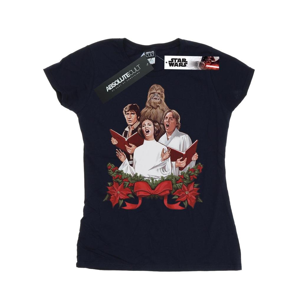 STAR WARS Womens/Ladies Christmas Carols Cotton T-Shirt