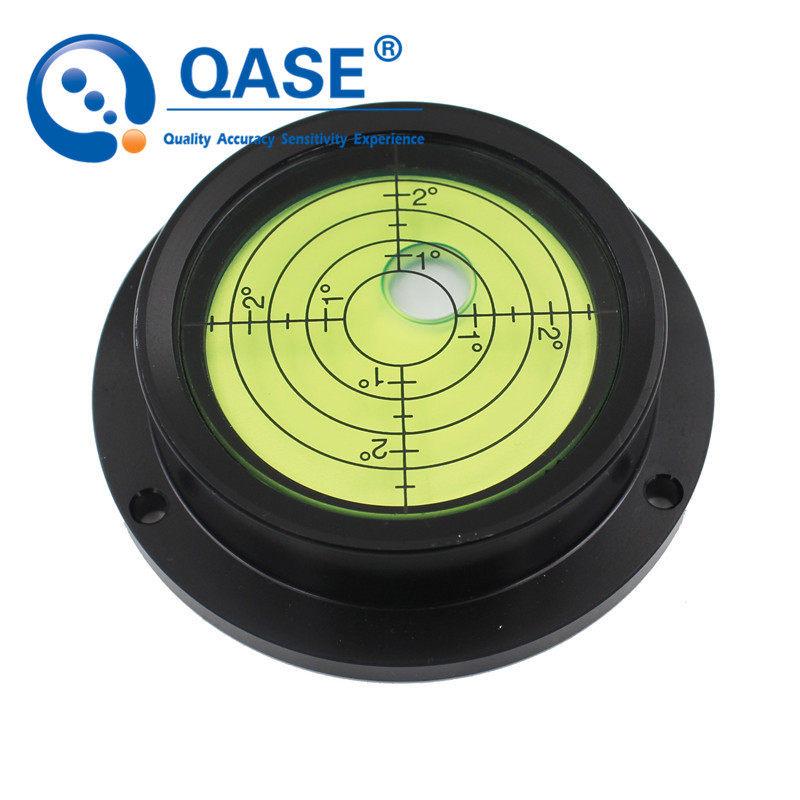 HACCURY Round Metal Spirit Level with Base Mounting Holes