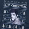 Elvis Presley Unisex Adult Blue Ugly Christmas Fair Isle T-Shirt