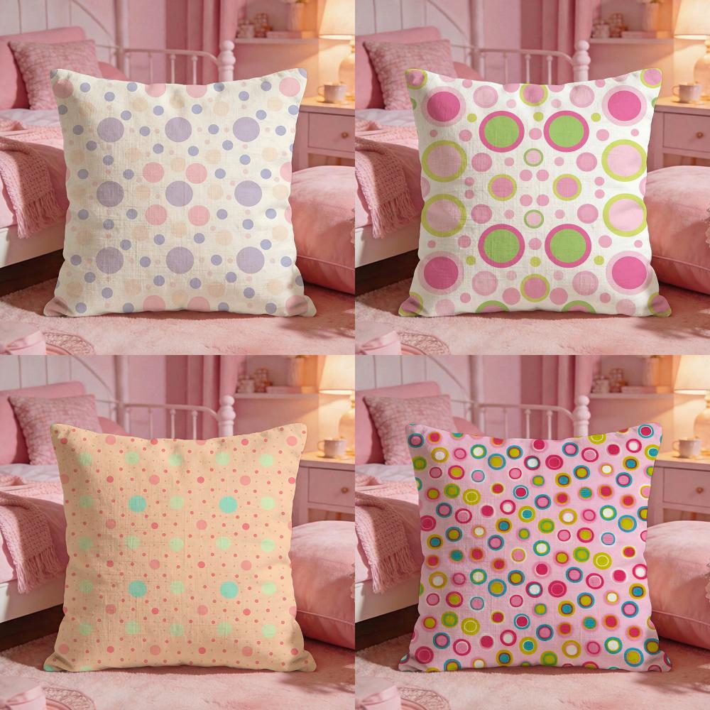 Patternpolka dotS Cushion Cover Premium Comfort Reversible Pillow Cove Two in One Design for Any Room Car Interior