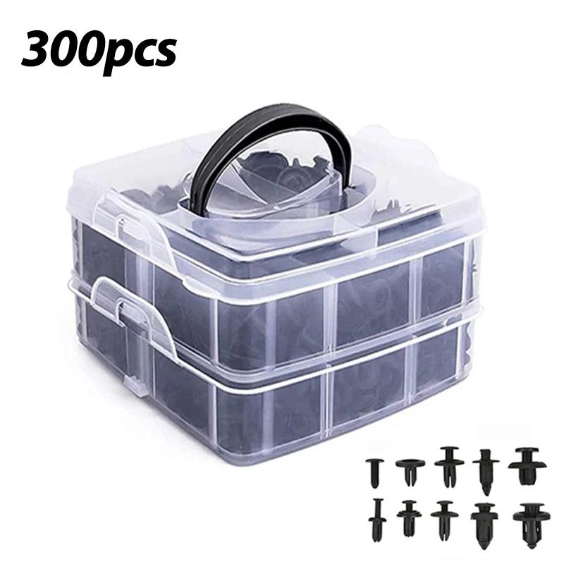 300/620PCS Car Fastener Clips Mixed Car Fasteners Door Trim Panel Auto Bumper Rivet Retainer Push Engine Cover Fender Clip 300pcs