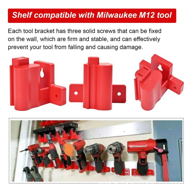 2/4/6Pcs Tool Holder Mount Compatible For M12 12V Drill Tool Hangers Abs Plastic Tool Battery Holder For Power Tool