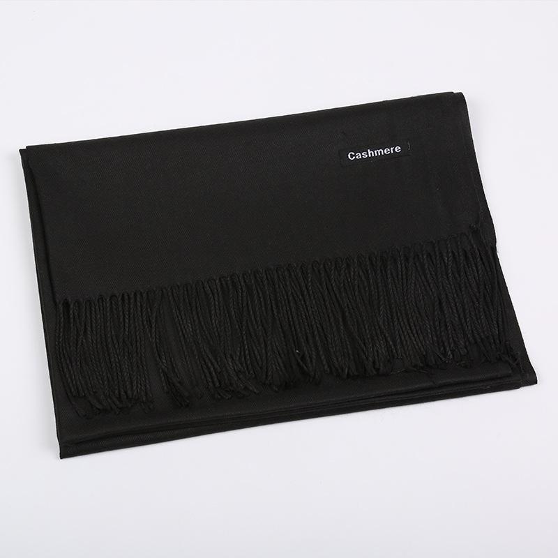 Solid Color Cashmere Scarf Women'S Autumn And Winter Explosion 220G Classic Light Board Monochrome Tassel Versatile Warm Shawl Gift