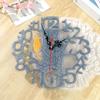 Clock Resin Mold Home Wall Living Room Round Digital Number Flower Ornaments Self-Assembly Hanging Fashionable