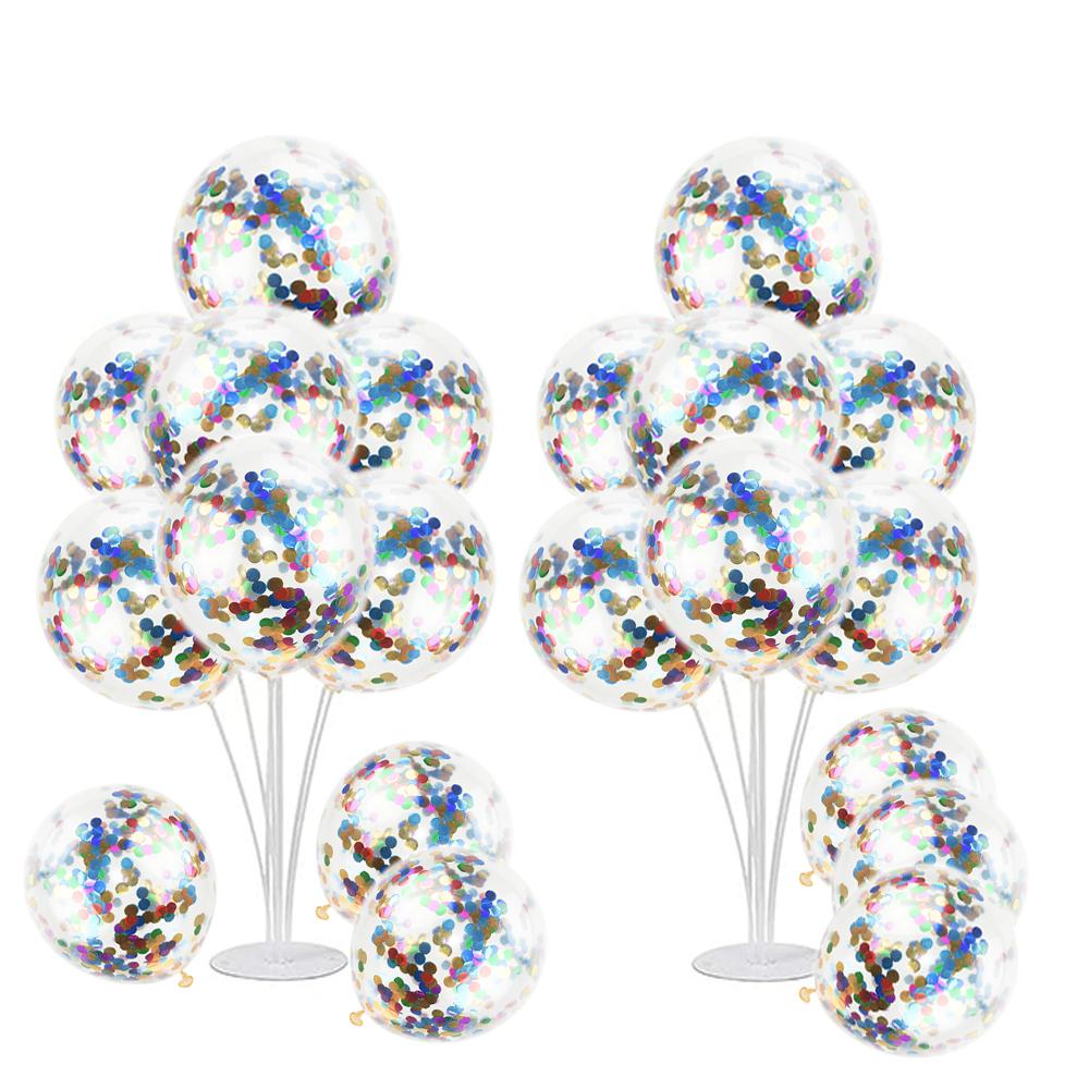 2 Set Kit Supporto per Palloncini, con 20 palloncini, Porta Bastoncini per Palloncini con Base per Tavolo Decorazioni per Festa di Laurea Compleanno Rivelazione di Genere