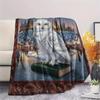 1Pc Cartoon Print Flannel Blanket, High Quality Comfortable for All Seasons, Home Decor, Warmth and Comfort, Perfect for Christmas Birthday Gift
