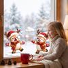 Storefront Glass Stickers Christmas Snowman/Santa Claus/Reindeer Window Clings, Reusable Static Stickers, Santa Claus Snowman Wall Decor PVC Removable