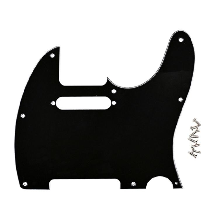 

8 Hole Guitar Anti-Scratch Plate 3 Ply Solid Black Guitar Protective Pickguard 1