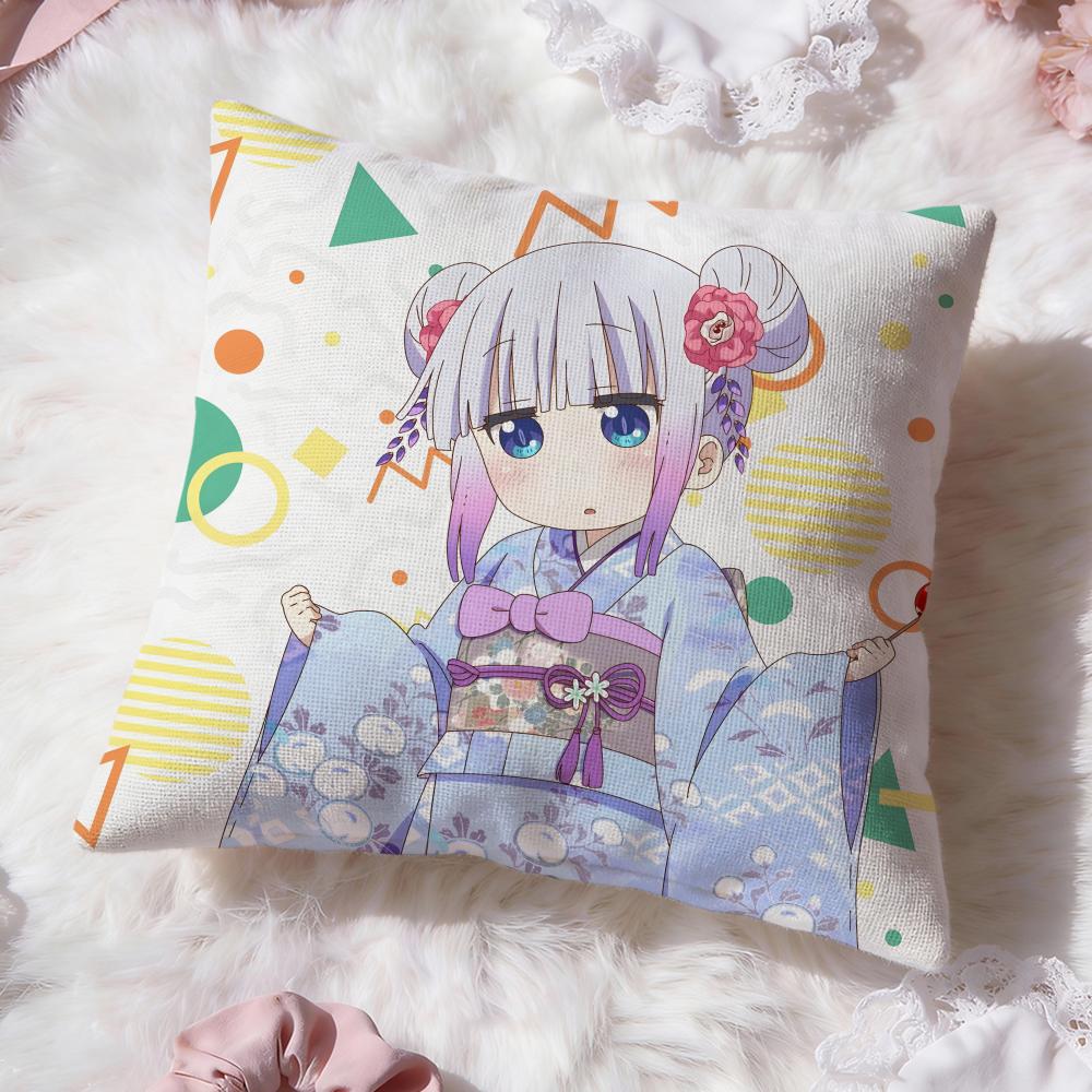 Miss Kobayashis Dragon MaidS Cushion Cover Premium Comfort Reversible Pillow Cove -Two In One Design for Any Room & Car Interior