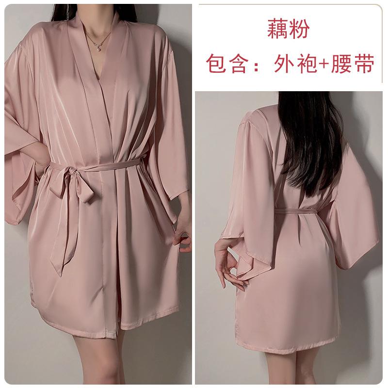 Women's Plus Size Lace Push Up Padded Backless Cami Sleep Dress with Robe Lounge Set