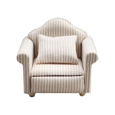 Miniature Sofa Furniture Wood Base Soft Fabric Seat Cover 1/12 Doll House Living Room Accessory For Scene Display Decors