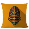 African Ethnic Tribe Totem Linen Cushion Cover Symbol Colorful Mask Printed Gallery Art Decor Pillow Case Fundas De Cojin