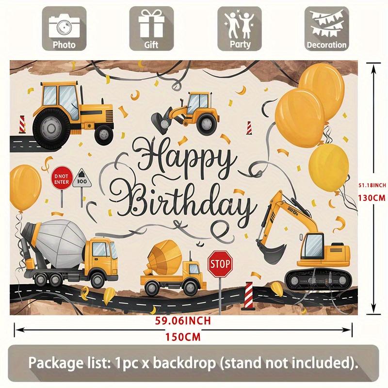One party banner a photo prop for a building-themed birthday backdrop decoration polyester banner decoration.