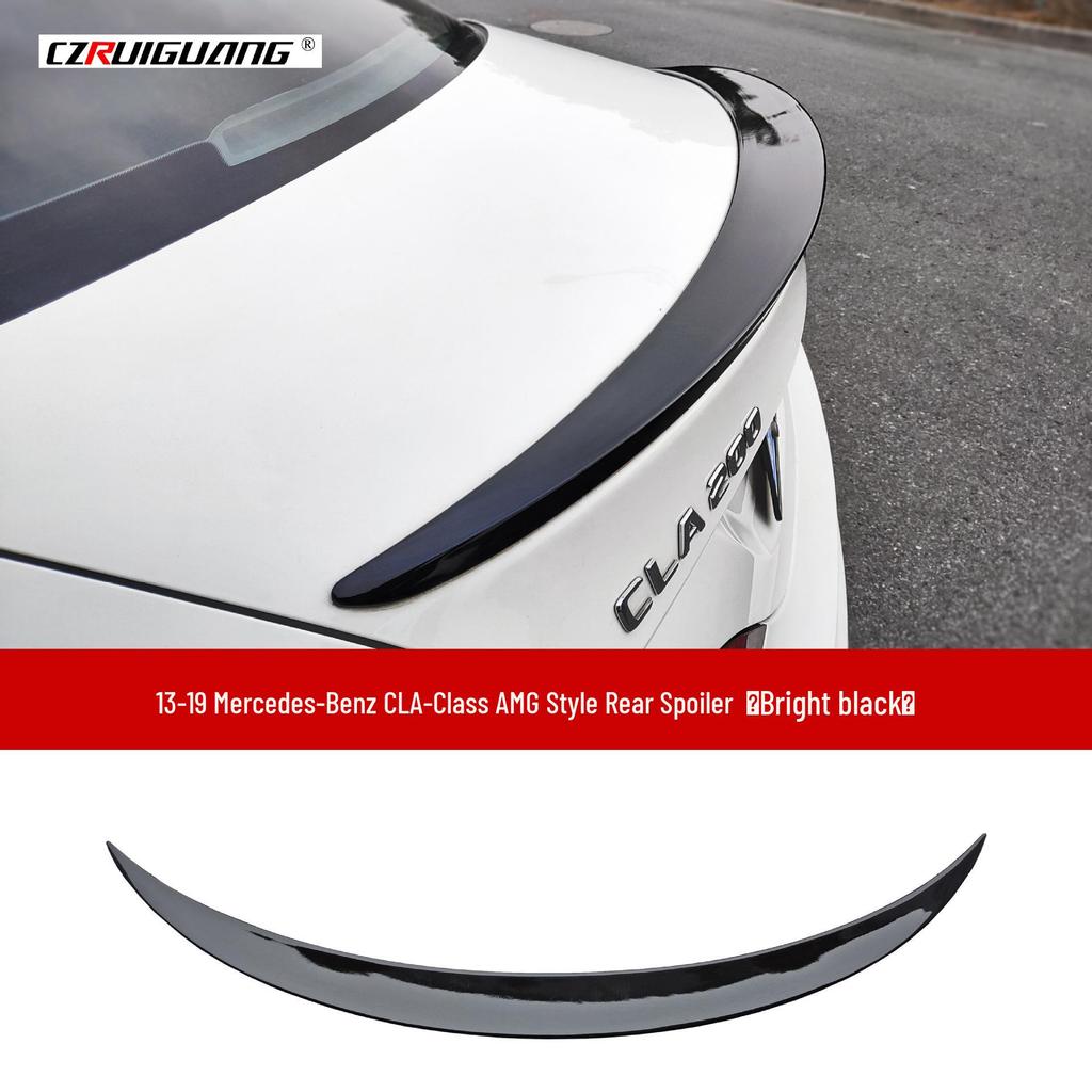 Compatible Rear Spoiler and Brabus Front Lip Kit for 2013-2019 Mercedes-Benz CLA-Class W117 with AMG Modifications