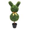 30.7 INCH Artificial Bunny-Shaped Bowknot Topiary Tree Shaped Topiary Trees UV Resistant Faux Boxwood Topiaries Plant For Porch Decor Outdoor/Indoor