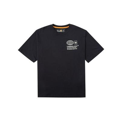 Timberland Graphic Letter Print Crew Neck Short Sleeve T-Shirt Unisex Tops Black A6QHD001