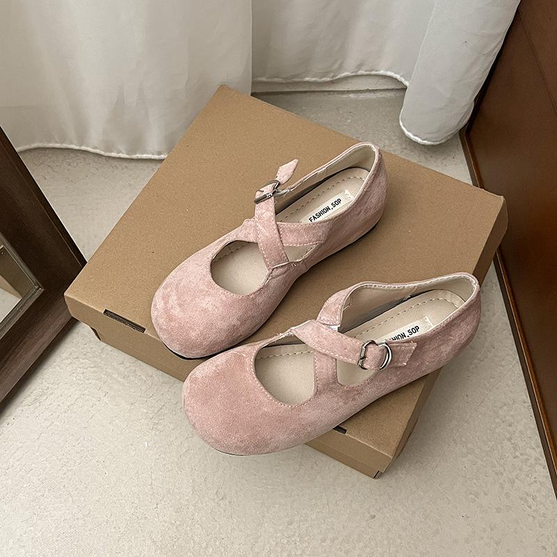 

Внутренняя платформа с завышенной талией, ретро розовые туфли с круглым носком, женская обувь 2025 года, новые повседневные туфли Мэри Джейн с перекрестным ремнем, модные туфли 35 розовый